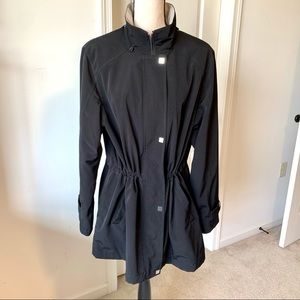Vintage BRAETAN Cinched Waist Black Lightweight Coat—SZ. 1X